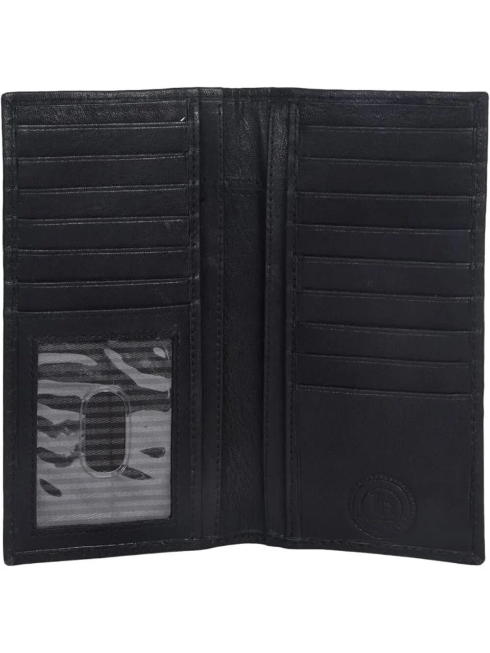 Genuine Leather Long Bifold Wallet for Men | 6 Card Slots, ID Window, Cash